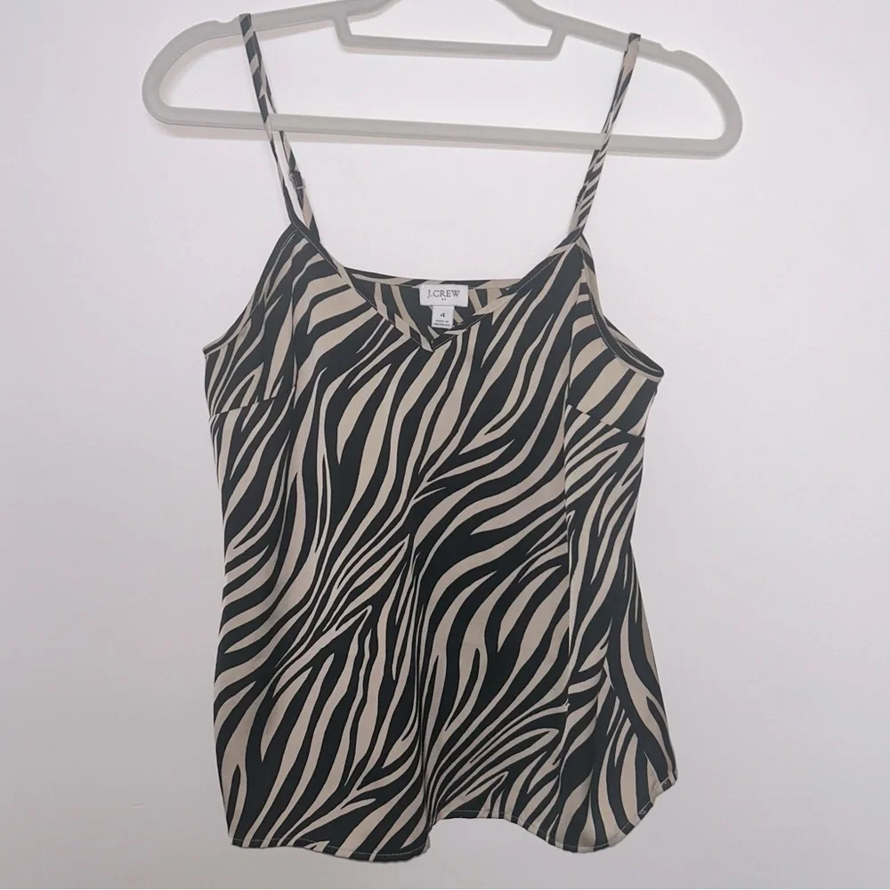 J Crew Factory Zebra Printed Tank Top - Picture 2 of 6